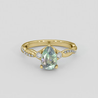 1.09 Ct. Alexandrite Ring, 10K Yellow Gold 1