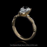 2.03 Ct. White Sapphire Ring, 10K Yellow Gold 2