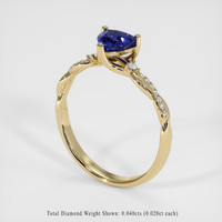 1.08 Ct. Blue Sapphire Ring, 10K Yellow Gold 2