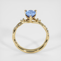 0.98 Ct. Blue Sapphire Ring, 10K Yellow Gold 3