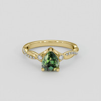 1.57 Ct. Yellowish Green Sapphire Ring, 10K Yellow Gold 1