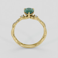 0.95 Ct. Bluish Green Sapphire Ring, 10K Yellow Gold 3