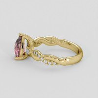 1.59 Ct. Padparadscha Sapphire Ring, 10K Yellow Gold 4