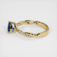 0.56 Ct. Blue Sapphire Ring, 14K Yellow Gold 4