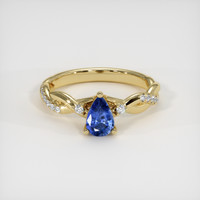 0.74 Ct. Sapphire Ring, 14K Yellow Gold 1