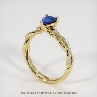 0.74 Ct. Sapphire Ring, 14K Yellow Gold 2