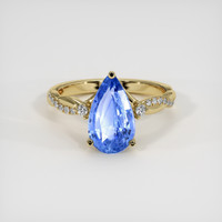 3.04 Ct. Blue Sapphire Ring, 14K Yellow Gold 1