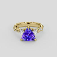 2.52 Ct. Violetish Blue Tanzanite Ring, 14K Yellow Gold 1