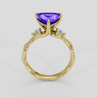 2.52 Ct. Violetish Blue Tanzanite Ring, 14K Yellow Gold 3