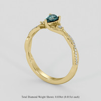 0.32 Ct. Alexandrite Ring, 14K Yellow Gold 2