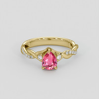 1.08 Ct. Padparadscha Sapphire Ring, 14K Yellow Gold 1