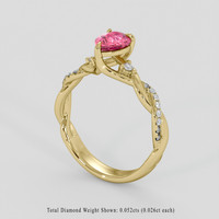 1.08 Ct. Padparadscha Sapphire Ring, 14K Yellow Gold 2