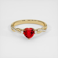 0.81 Ct. Ruby Ring, 14K Yellow Gold 1