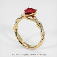 1.27 Ct. Ruby Ring, 14K Yellow Gold 2