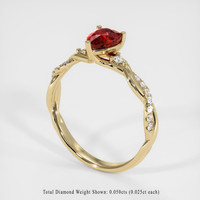 1.01 Ct. Ruby Ring, 14K Yellow Gold 2