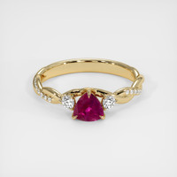 0.51 Ct. Ruby Ring, 14K Yellow Gold 1