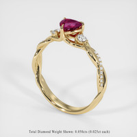 0.51 Ct. Ruby Ring, 14K Yellow Gold 2