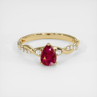 1.02 Ct. Ruby Ring, 14K Yellow Gold 1