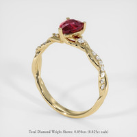 1.02 Ct. Ruby Ring, 14K Yellow Gold 2