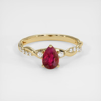 0.99 Ct. Ruby Ring, 14K Yellow Gold 1