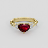 1.65 Ct. Ruby Ring, 14K Yellow Gold 1