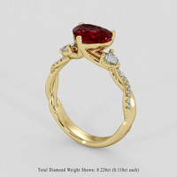 1.65 Ct. Ruby Ring, 14K Yellow Gold 2