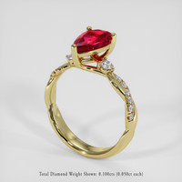 1.52 Ct. Ruby Ring, 14K Yellow Gold 2