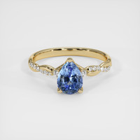 1.43 Ct. Blue Sapphire Ring, 14K Yellow Gold 1