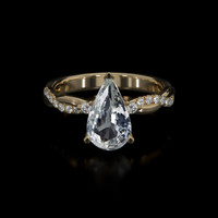 2.03 Ct. White Sapphire Ring, 14K Yellow Gold 1