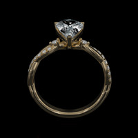 2.03 Ct. White Sapphire Ring, 14K Yellow Gold 3