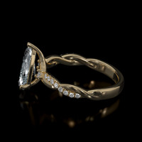 2.03 Ct. White Sapphire Ring, 14K Yellow Gold 4