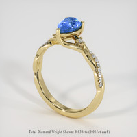 1.34 Ct. Blue Sapphire Ring, 14K Yellow Gold 2