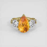 5.55 Ct. Orange Sapphire Ring, 14K Yellow Gold 1