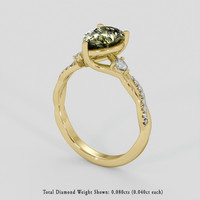 1.26 Ct. Yellowish Green Sapphire Ring, 14K Yellow Gold 2