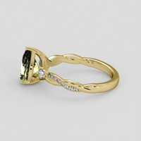1.26 Ct. Yellowish Green Sapphire Ring, 14K Yellow Gold 4