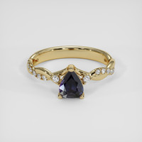 0.90 Ct. Bluish Purple Sapphire Ring, 14K Yellow Gold 1