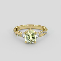 2.11 Ct. Yellowish Green Sapphire Ring, 14K Yellow Gold 1