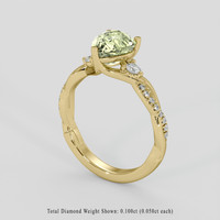2.11 Ct. Yellowish Green Sapphire Ring, 14K Yellow Gold 2