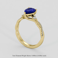 1.50 Ct. Blue Sapphire Ring, 14K Yellow Gold 2