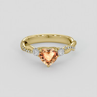 1.24 Ct. Padparadscha Sapphire Ring, 14K Yellow Gold 1