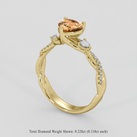 1.24 Ct. Padparadscha Sapphire Ring, 14K Yellow Gold 2