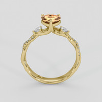 1.24 Ct. Padparadscha Sapphire Ring, 14K Yellow Gold 3