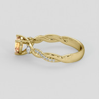 1.24 Ct. Padparadscha Sapphire Ring, 14K Yellow Gold 4