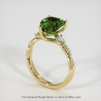 3.05 Ct. Green Sapphire Ring, 14K Yellow Gold 2
