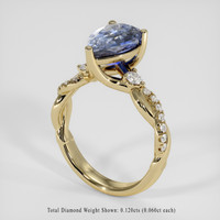 2.57 Ct. Bi Color Sapphire Ring, 14K Yellow Gold 2