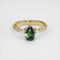 1.41 Ct. Green Sapphire Ring, 14K Yellow Gold 1