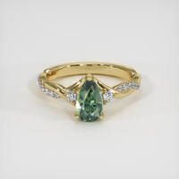 1.62 Ct. Green Sapphire Ring, 14K Yellow Gold 1
