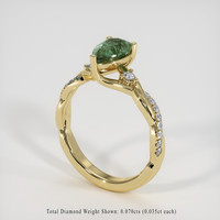 1.62 Ct. Green Sapphire Ring, 14K Yellow Gold 2