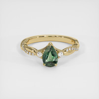 1.06 Ct. Green Sapphire Ring, 14K Yellow Gold 1