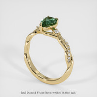 1.06 Ct. Green Sapphire Ring, 14K Yellow Gold 2